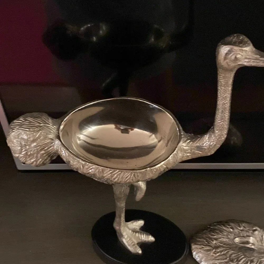 Z Gallerie Silver Ostrich Figurine box